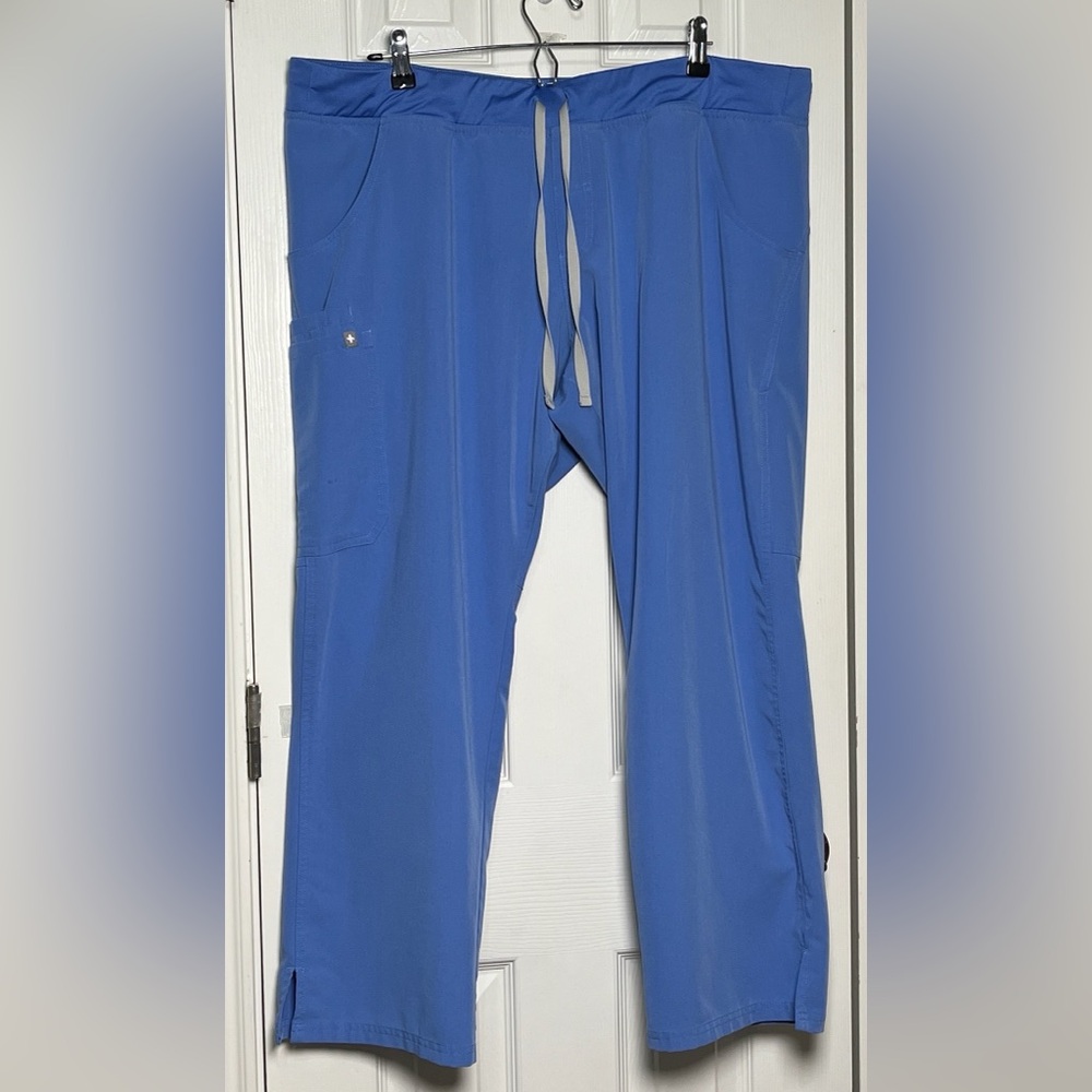 Figs Scrub Pants Womens‎ 2XL Blue Straight Leg Technical Collection 42/28.5